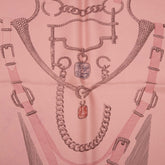 エルメス カレ90 PLANCHE D ETVDE 宝石 スカーフ ピンク シルク レディース HERMES 【中古】